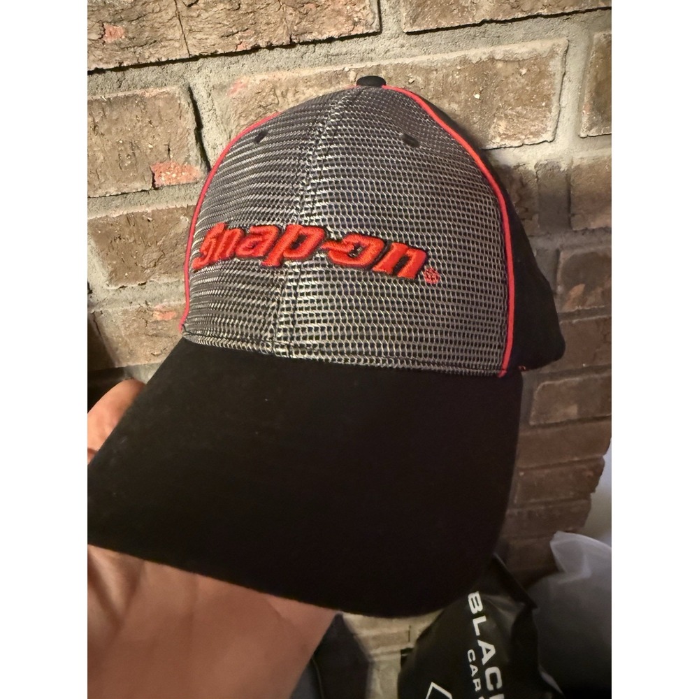 Snap On Tools K-Products Baseball Hat Red Black Gray Embroidered Fitted Flex